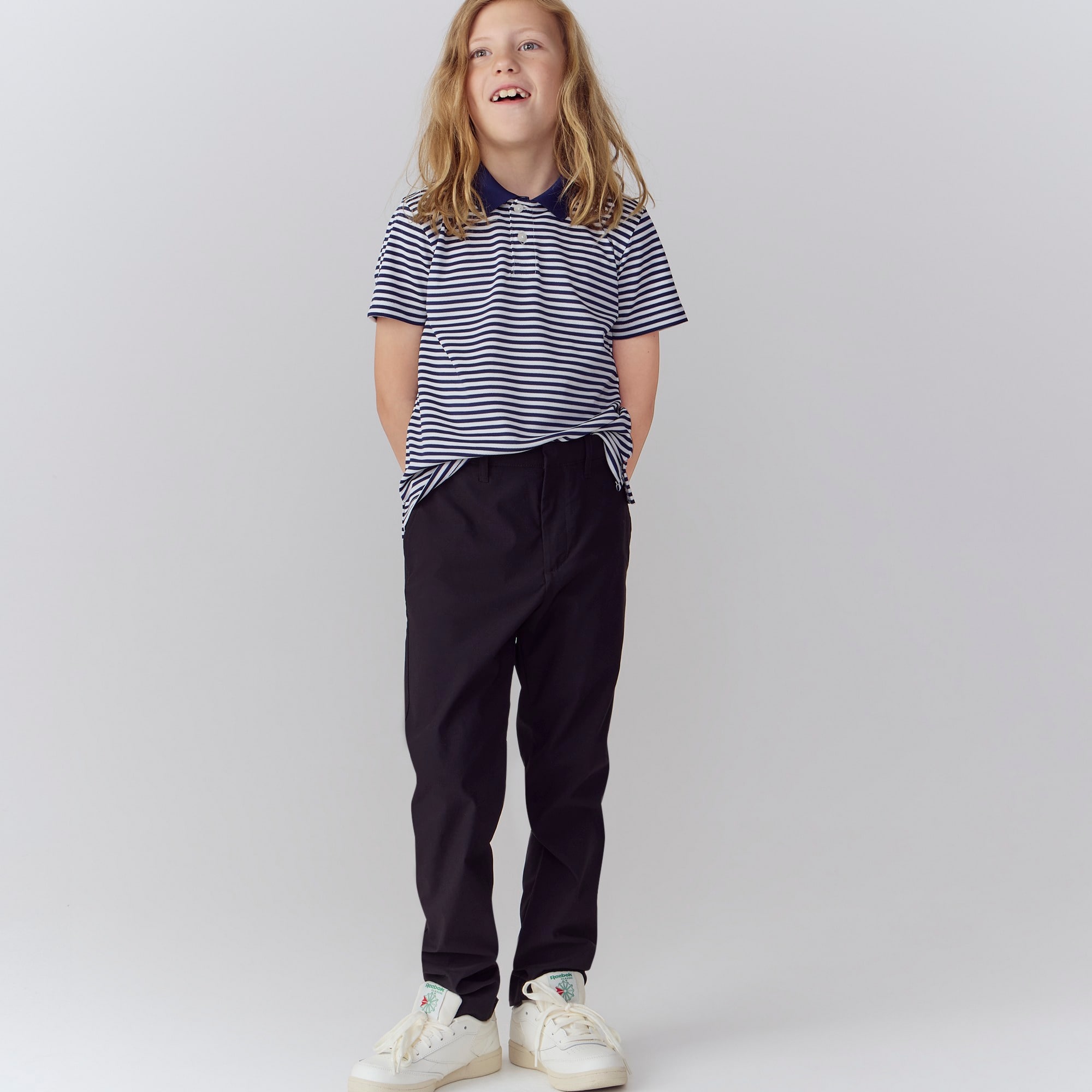 j.crew: kids' active piqu&eacute; polo shirt in stripe for boys