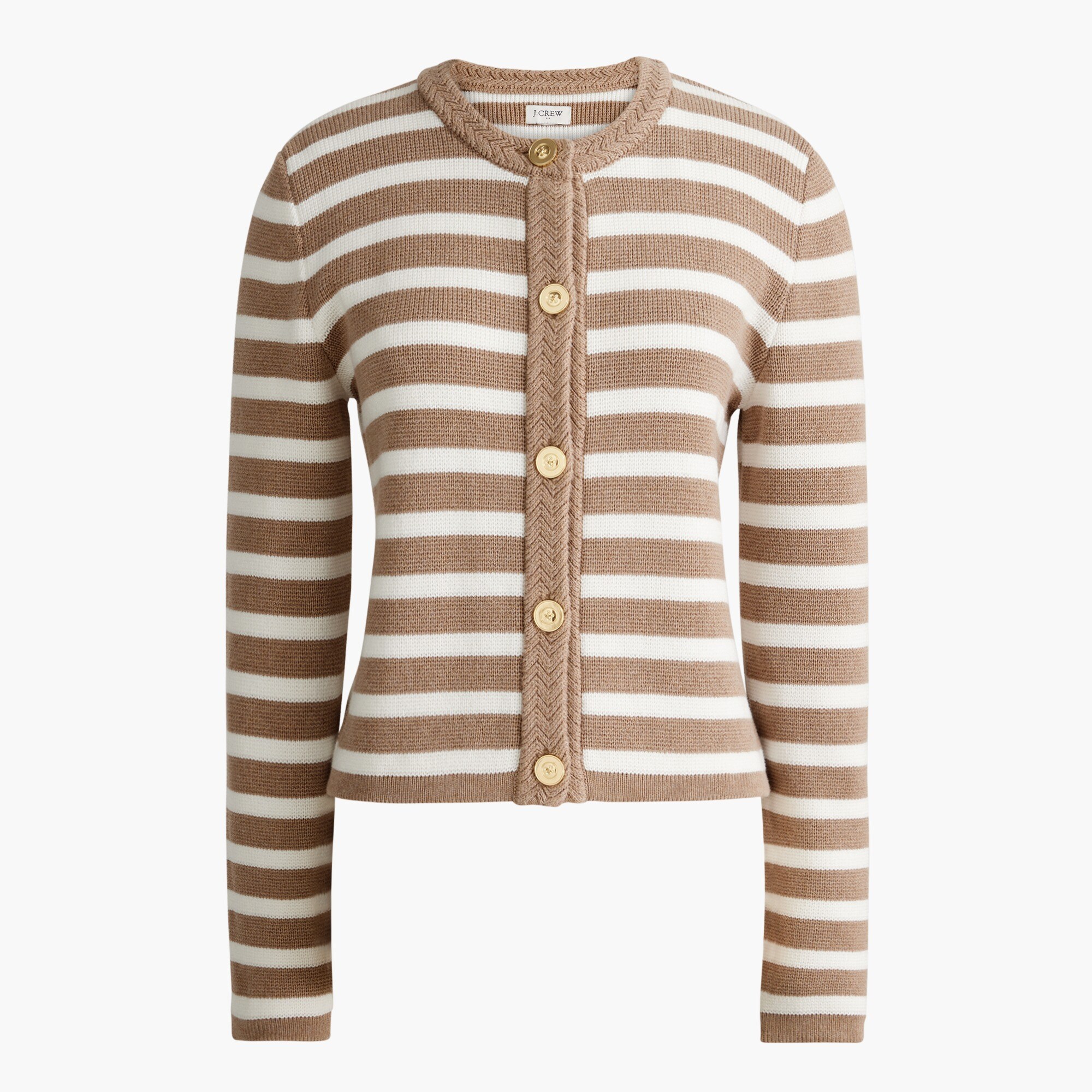 Striped cotton lady jacket cardigan sweater