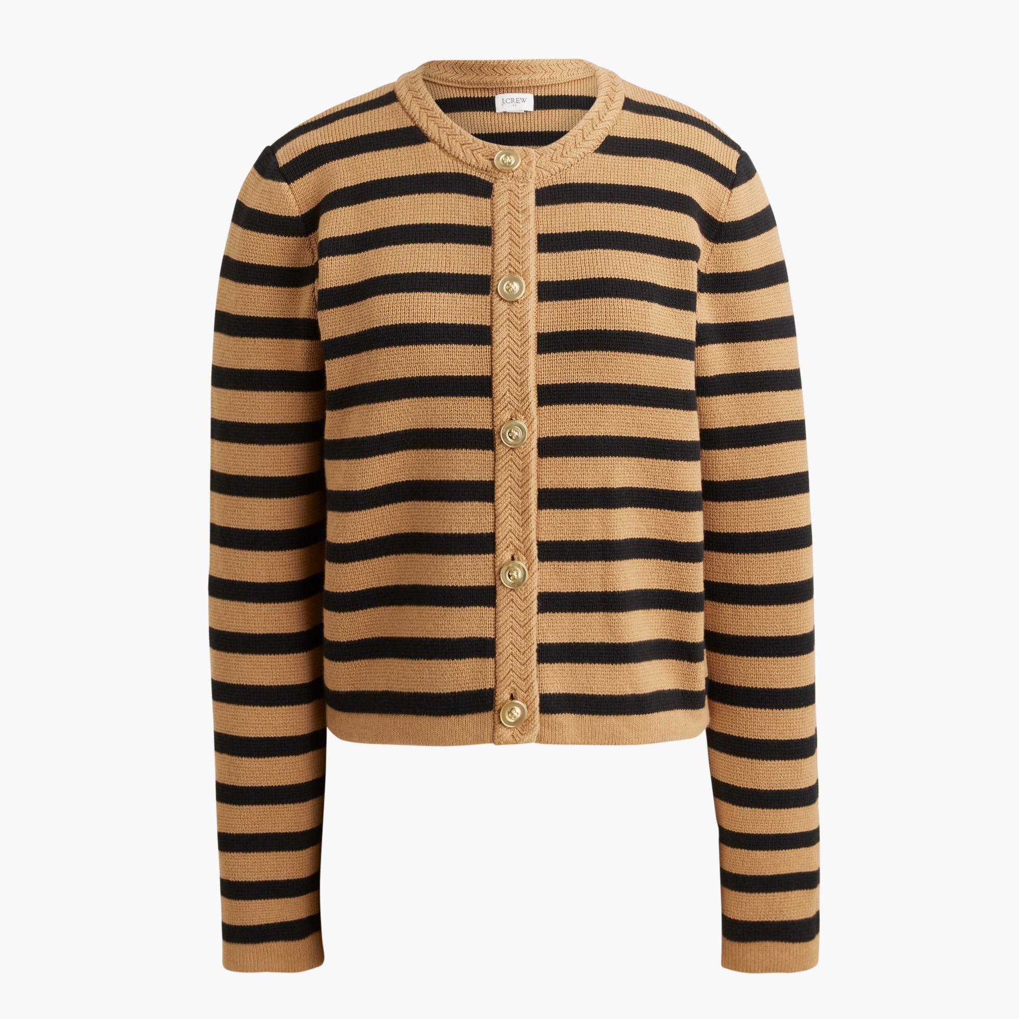 Striped cotton lady jacket cardigan sweater