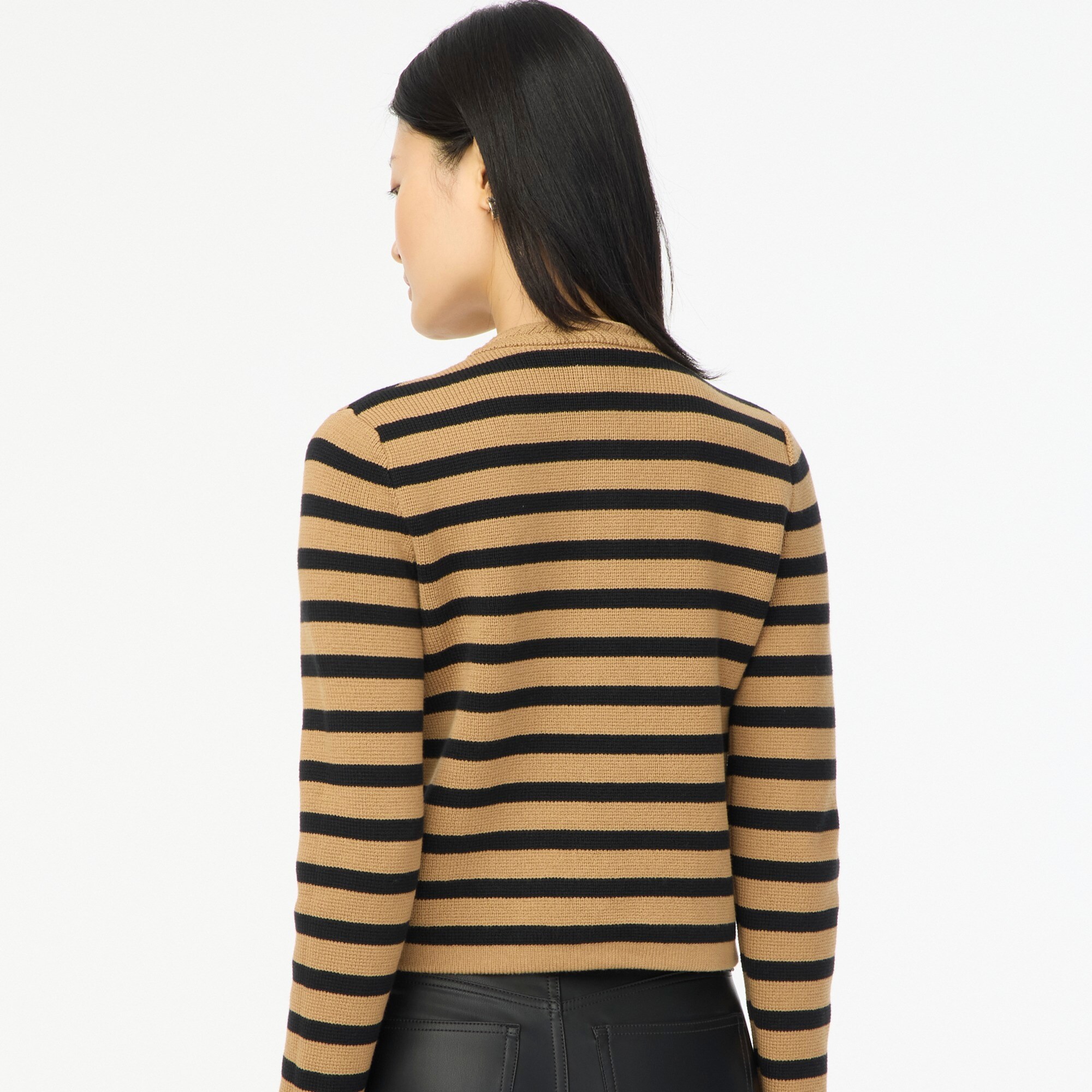 Striped cotton lady jacket cardigan sweater
