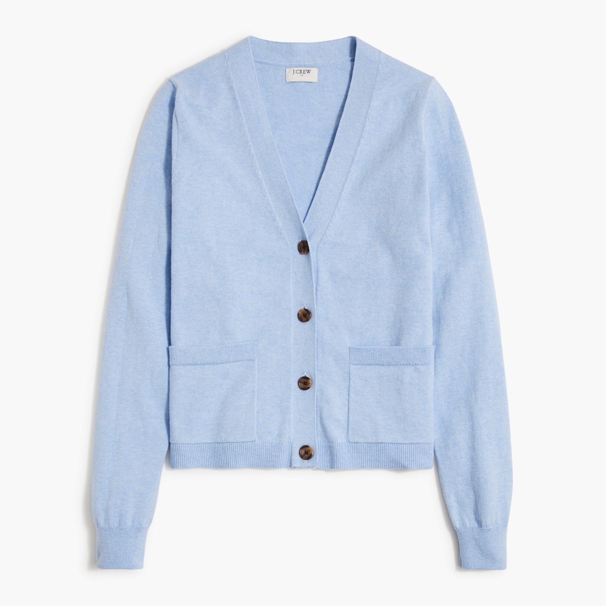 Cotton-blend V-neck cardigan sweater