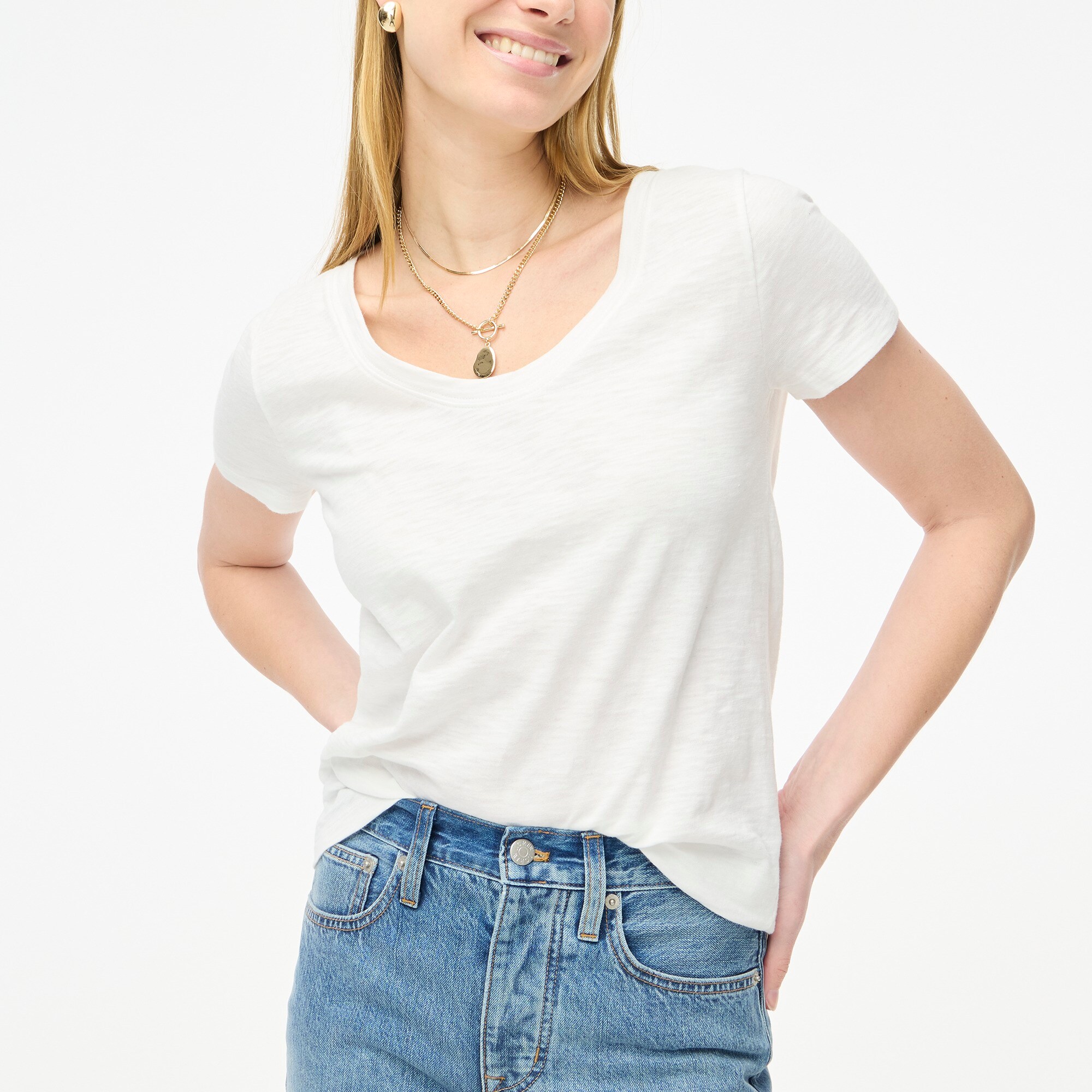 J crew scoop neck tee sale