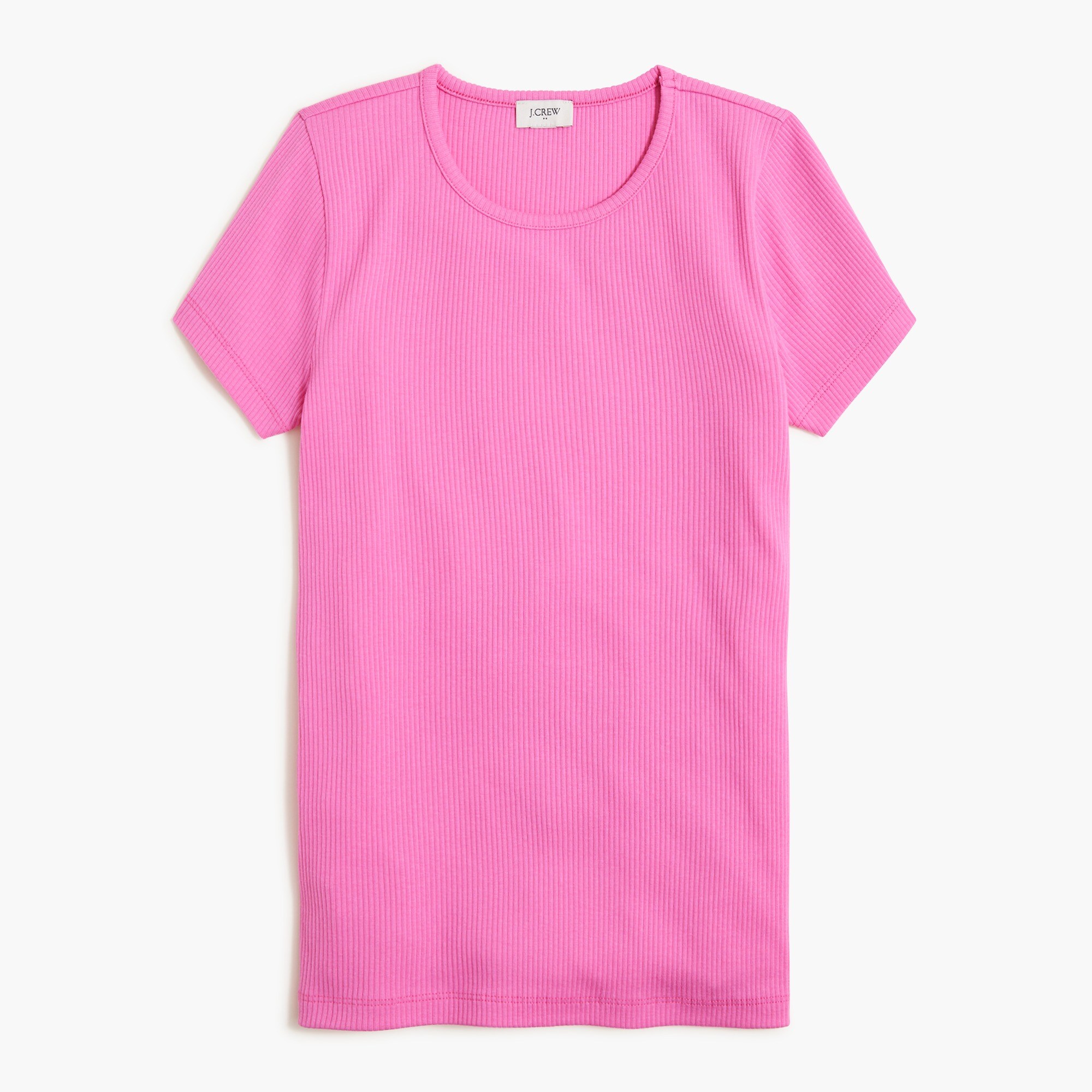 ribbed crewneck tee for women