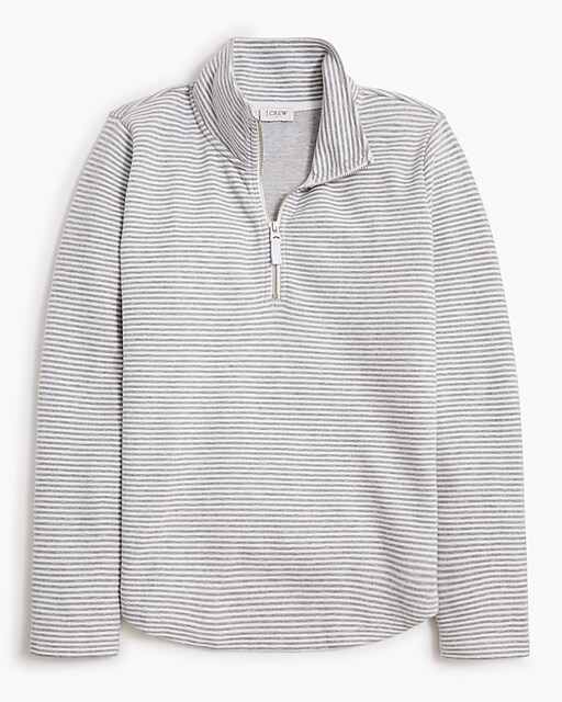  Striped terry half-zip pullover