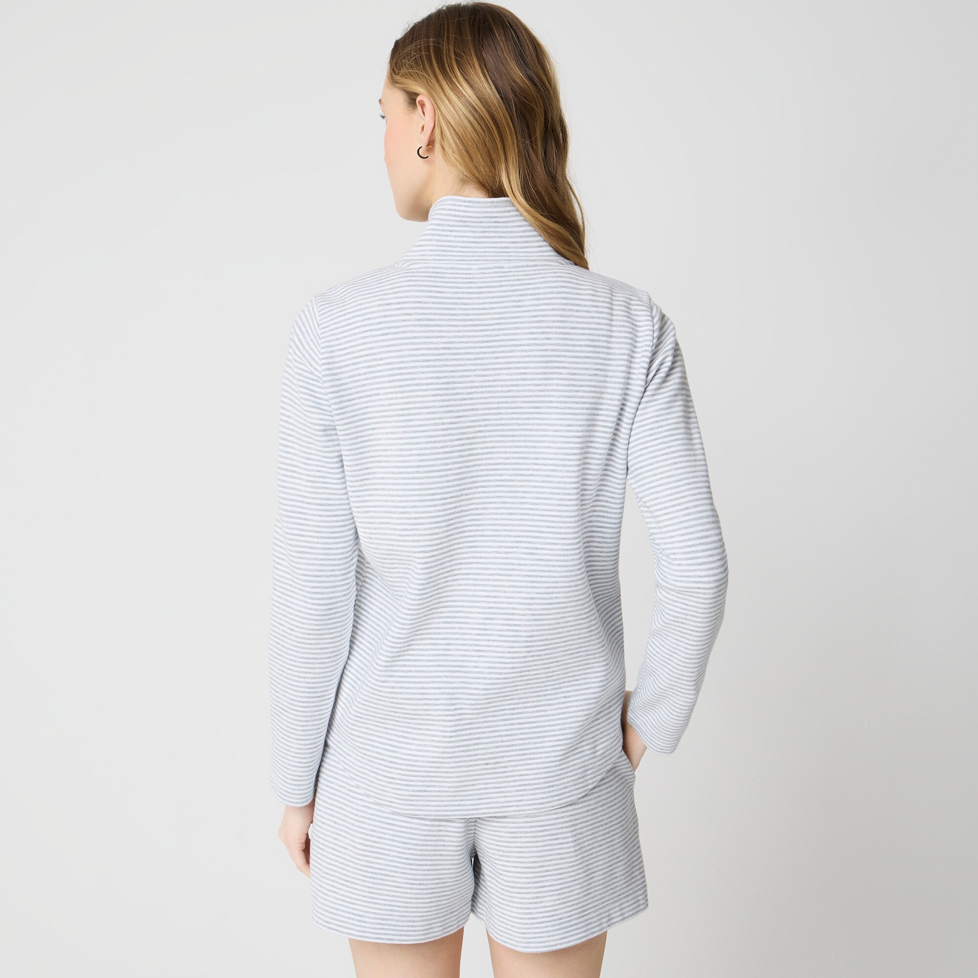 Striped Terry Half-zip Pullover For Women | Factory