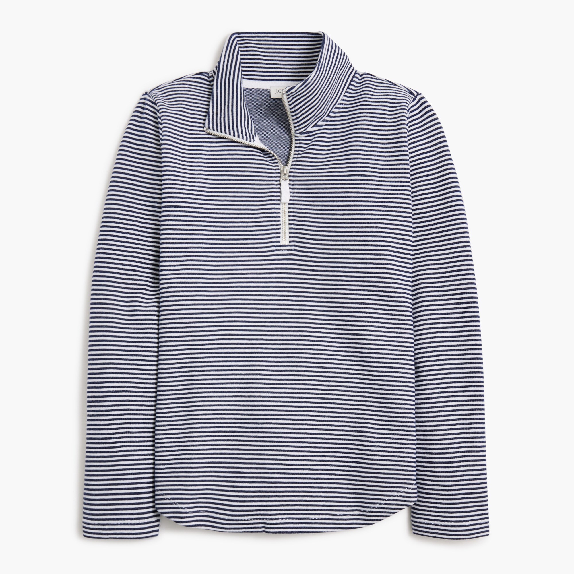 Striped terry half-zip pullover