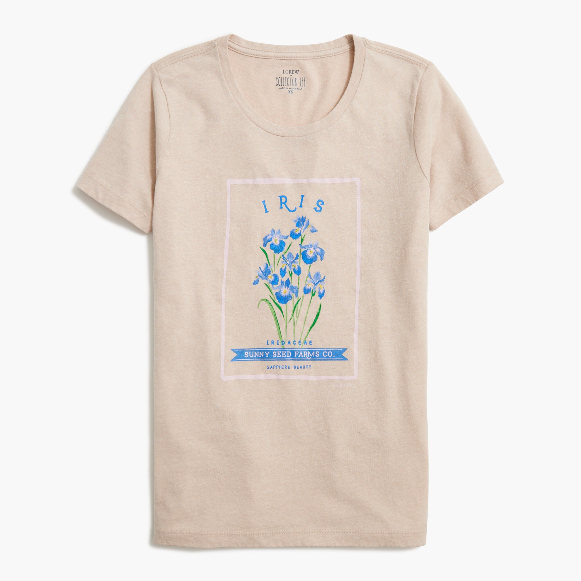 iris seed packet graphic tee for women