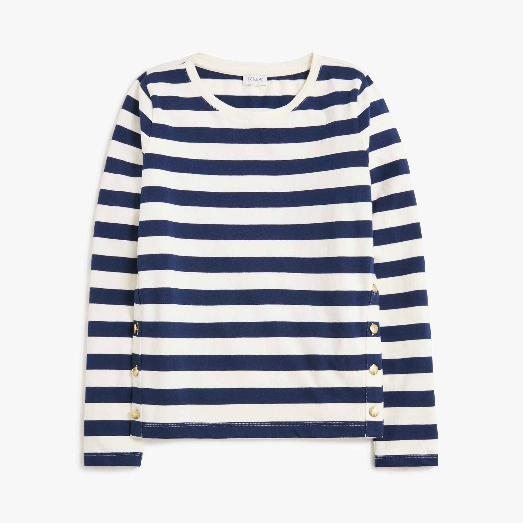 Striped button-side tee