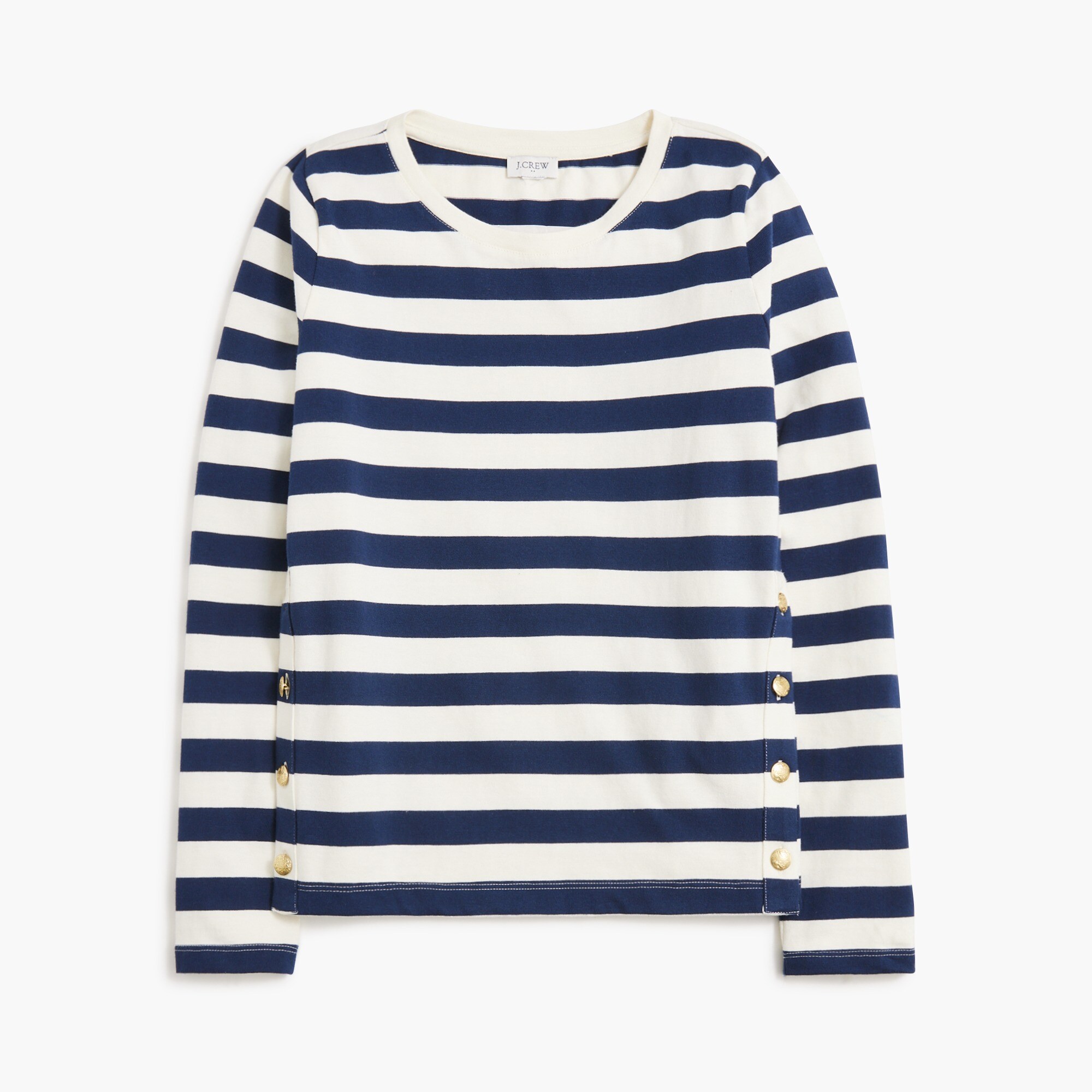  Striped button-side tee