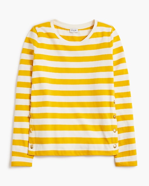  Striped button-side tee