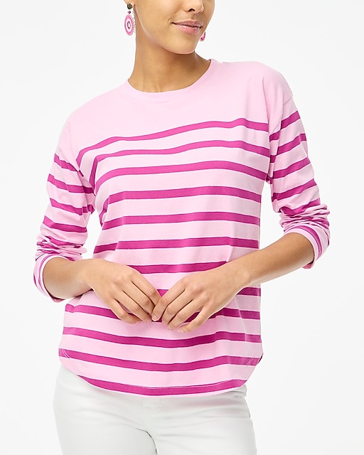 womens Striped tee with curved hem