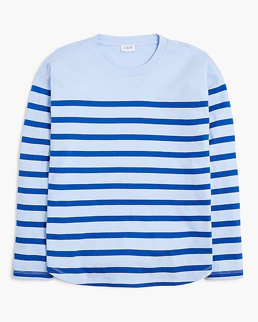  Striped tee with curved hem
