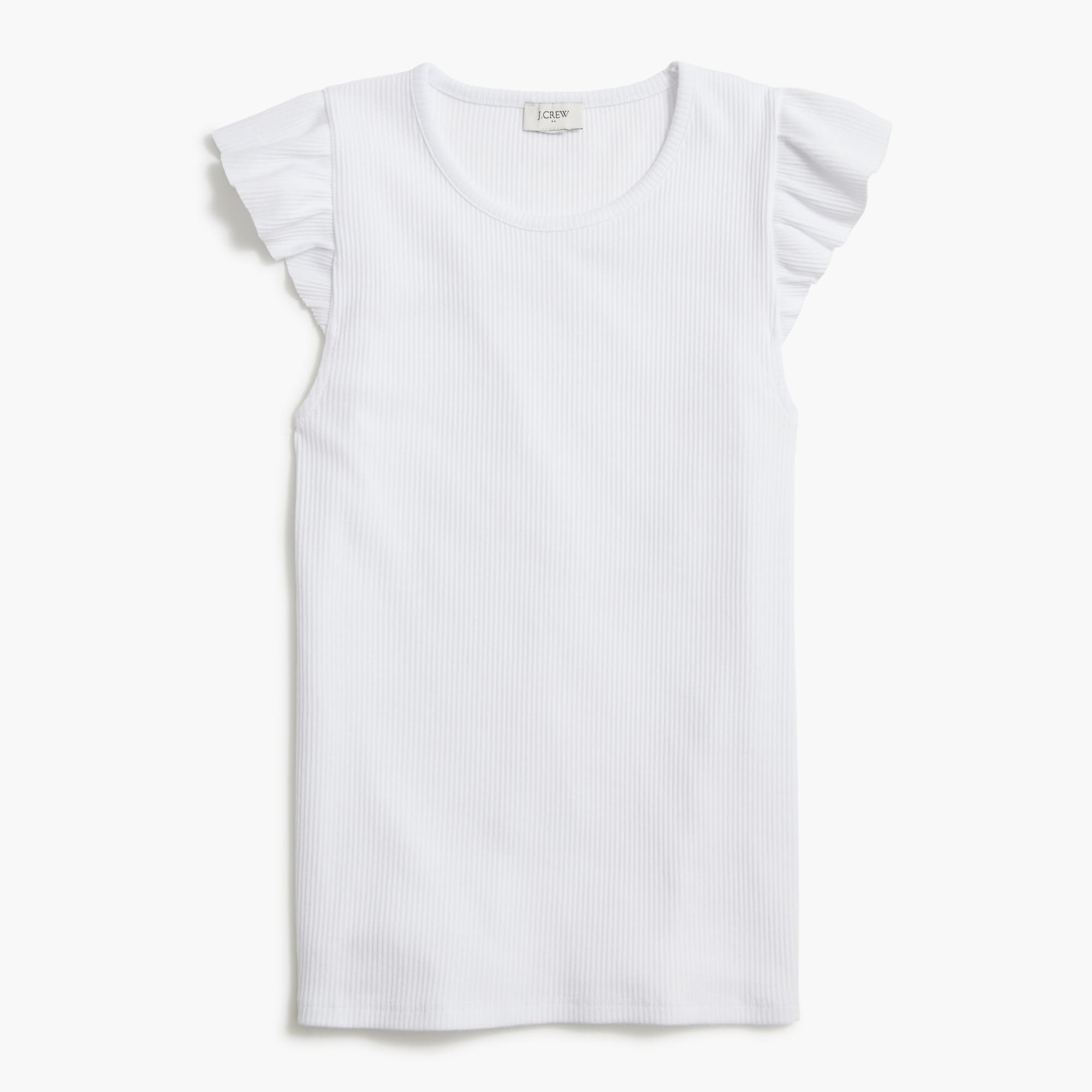 Ribbed ruffle tank top