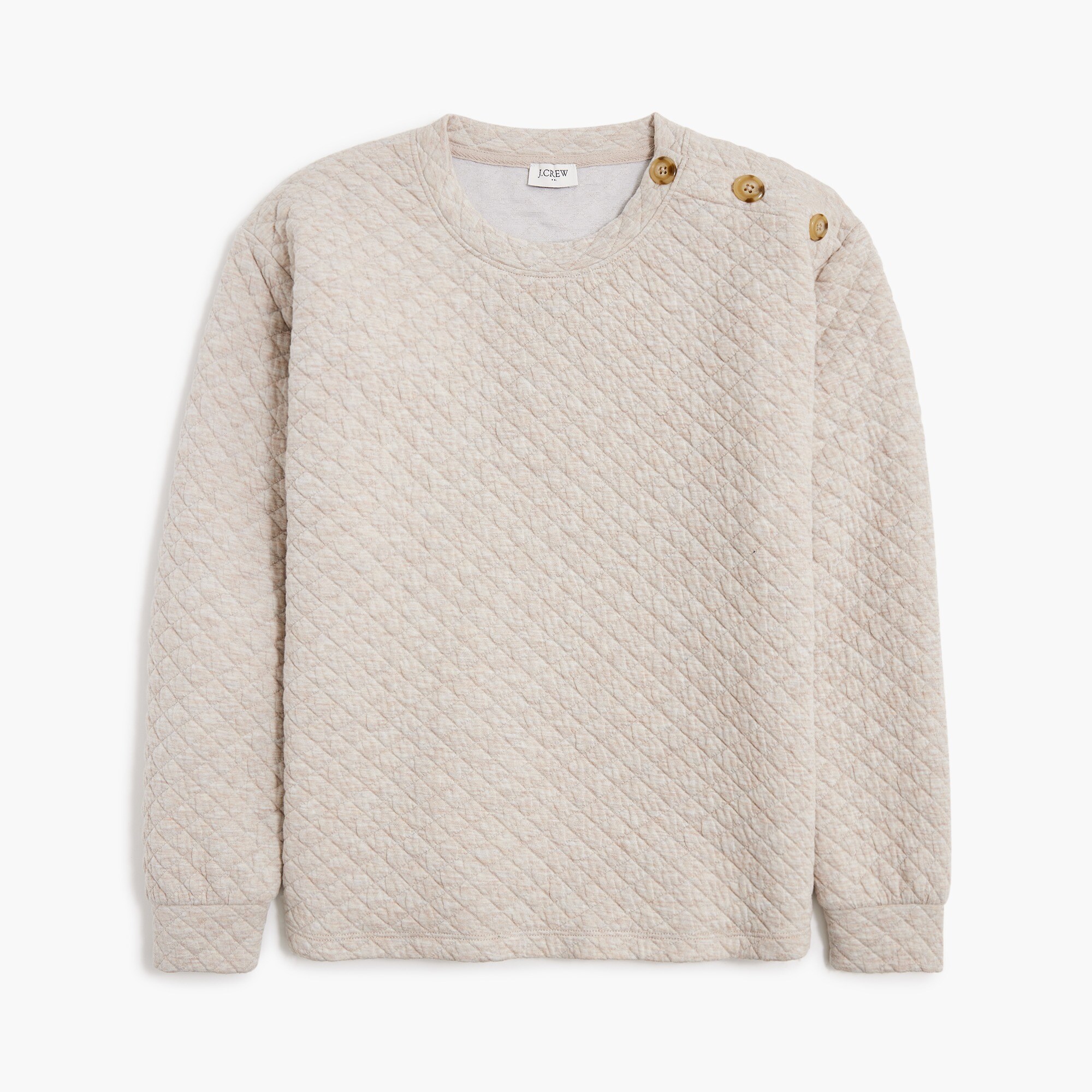 quilted button-neck sweatshirt for women