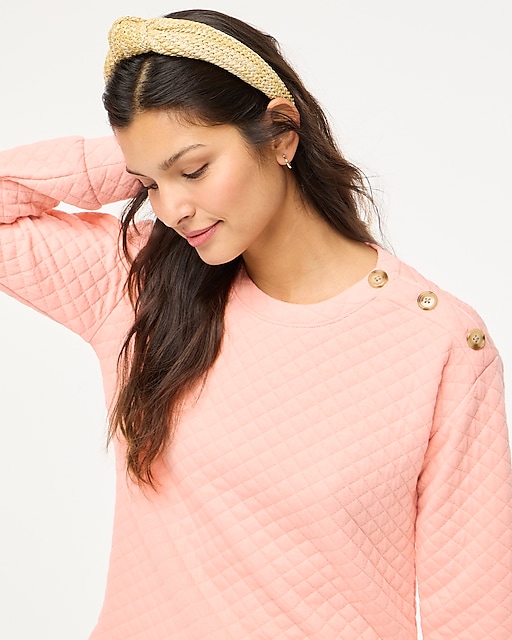 womens Quilted button-neck sweatshirt