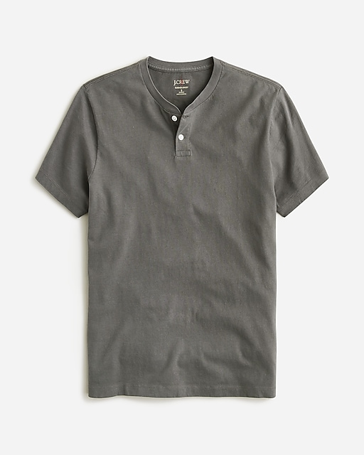 mens Short-sleeve sueded cotton henley