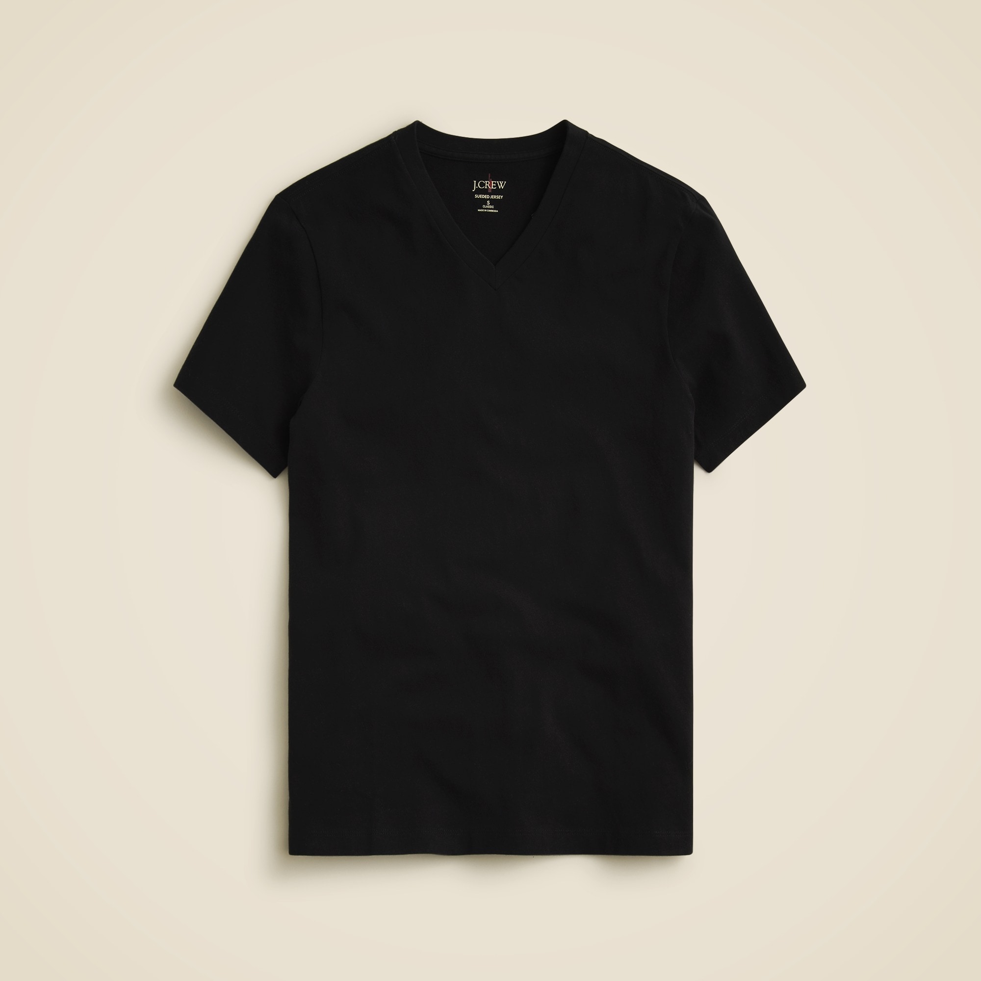 mens Sueded cotton V-neck T-shirt