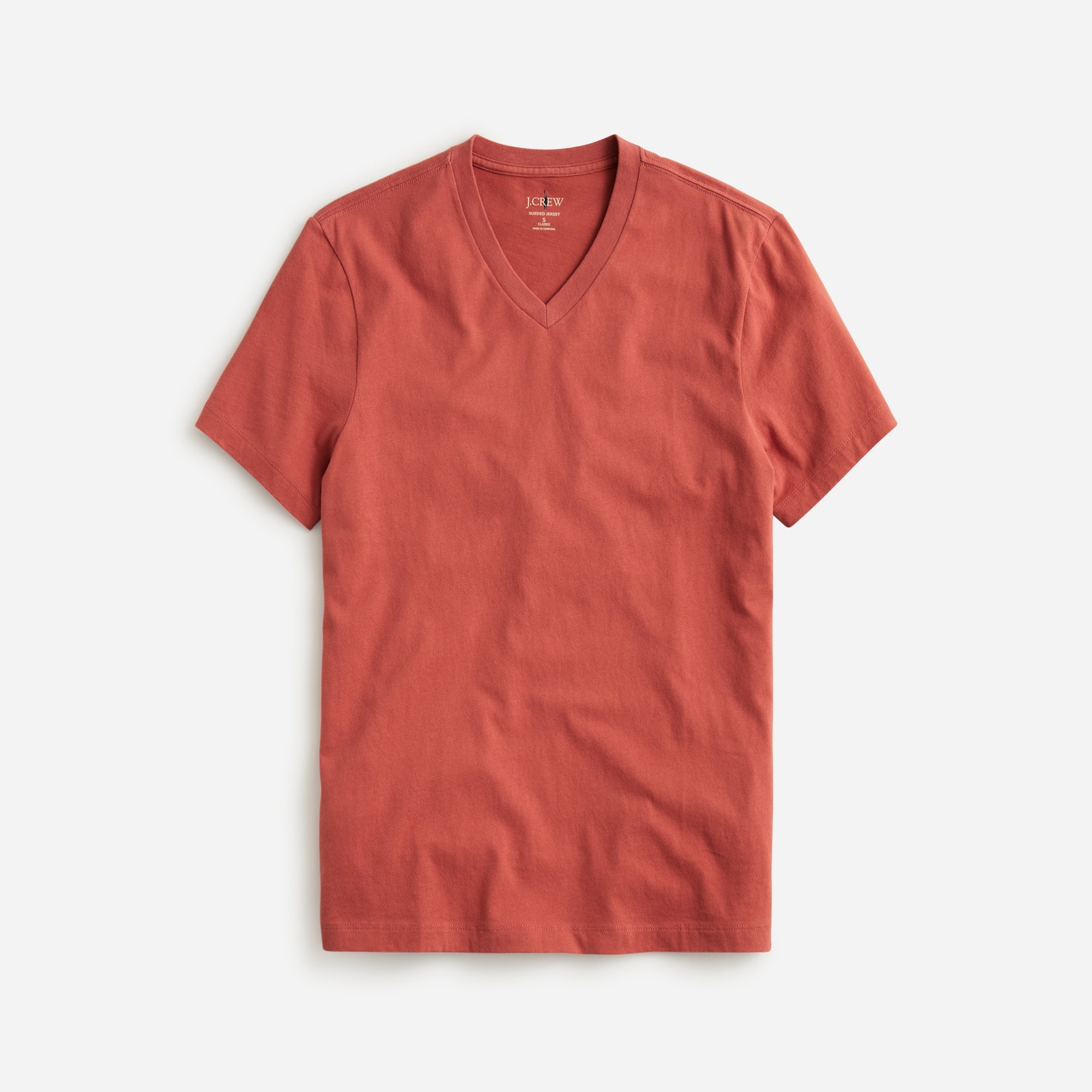  Slim sueded cotton V-neck T-shirt