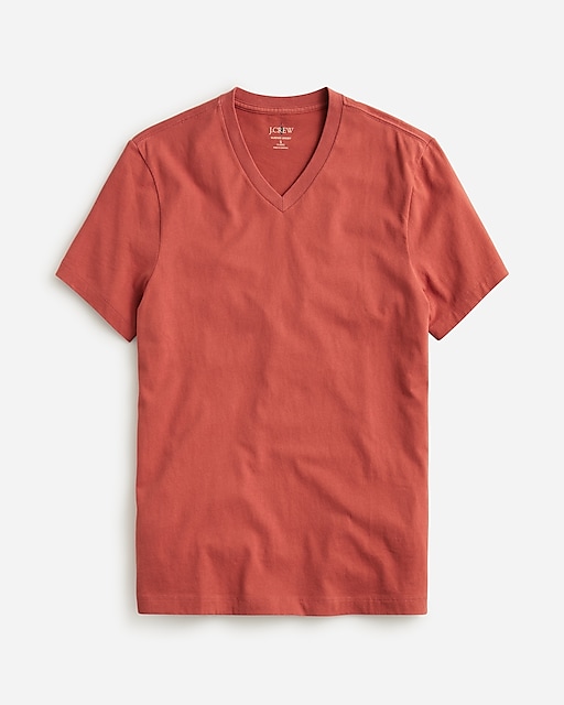  Sueded cotton V-neck T-shirt
