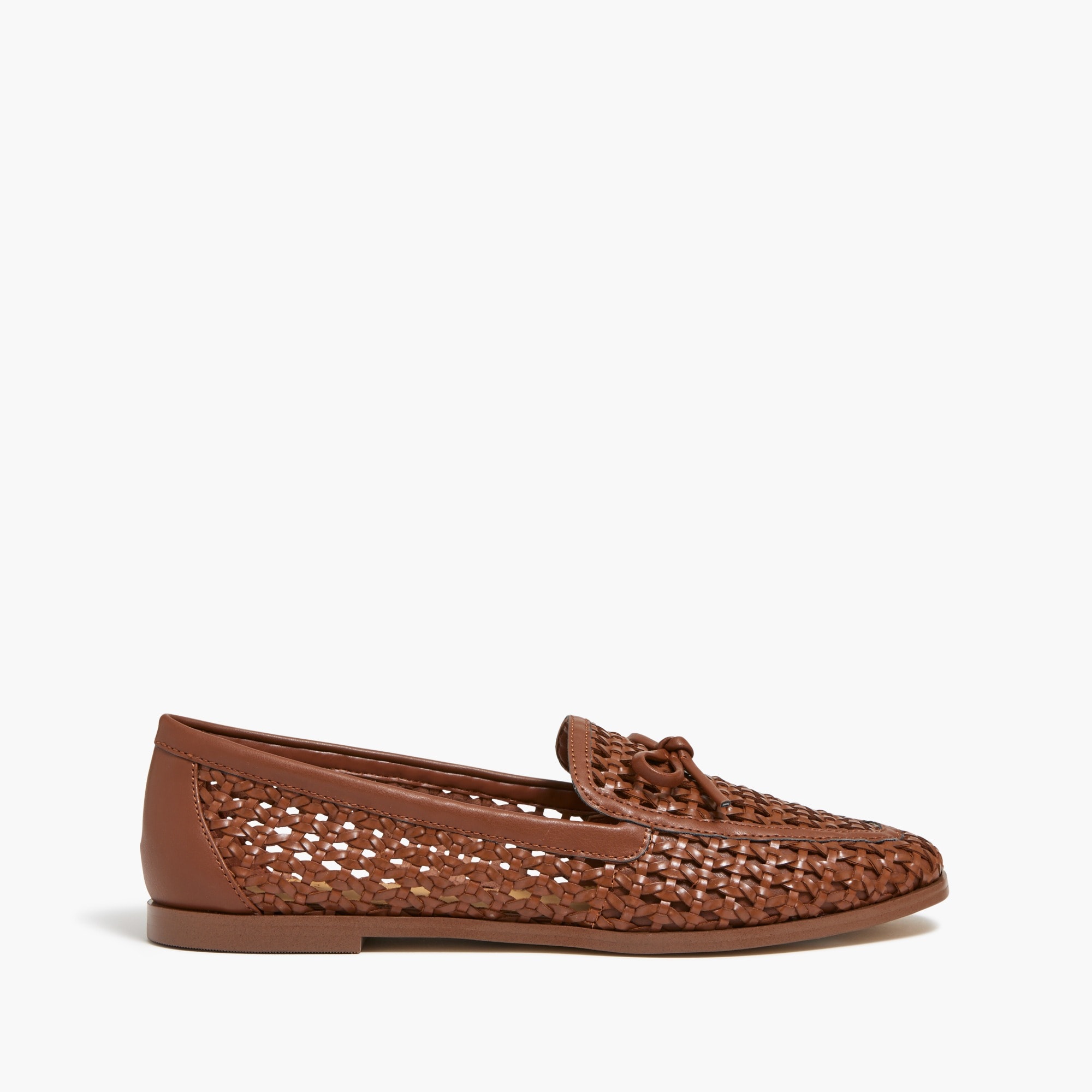 Woven bow loafers