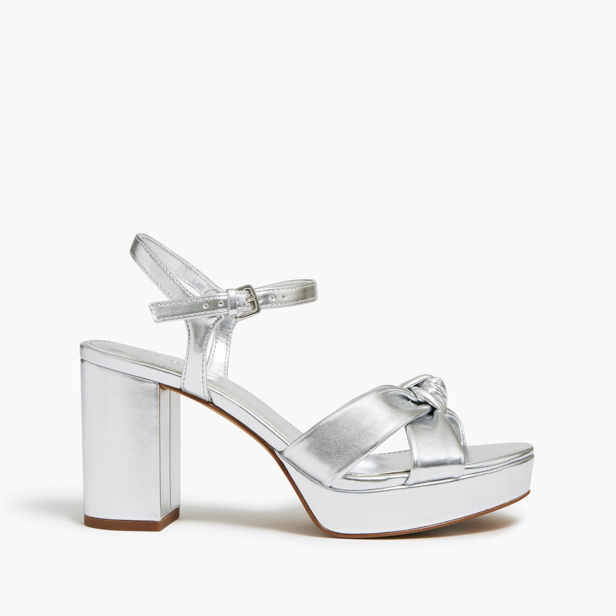 Bow platform heeled sandals