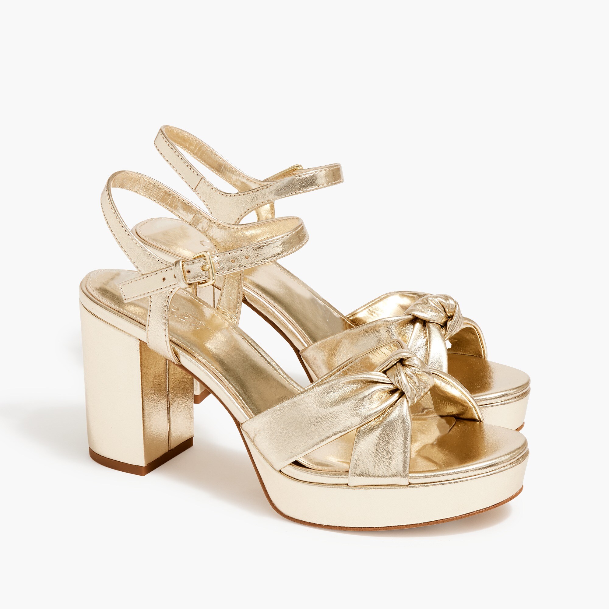Bow platform heeled sandals