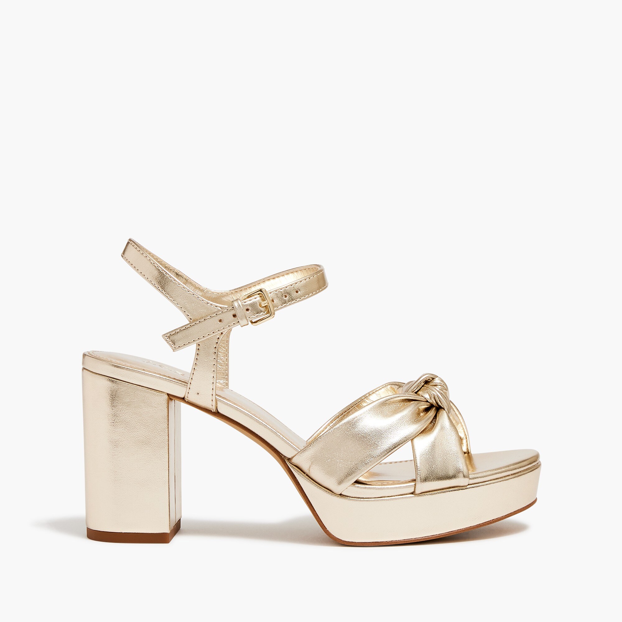 Bow platform heeled sandals