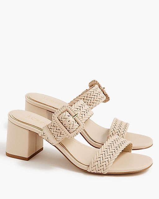  Braided buckle-strap mules