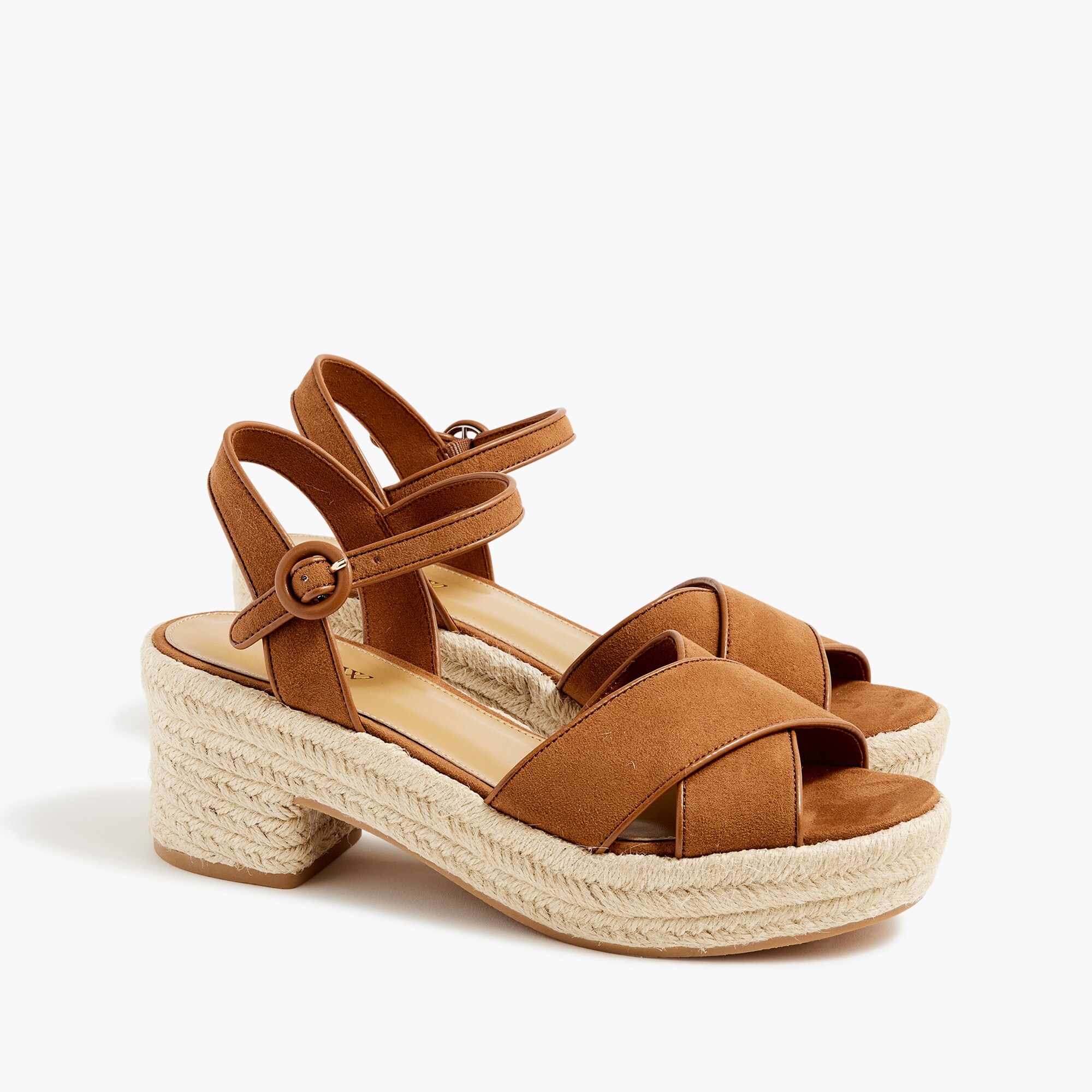 platform espadrille heeled sandals for women