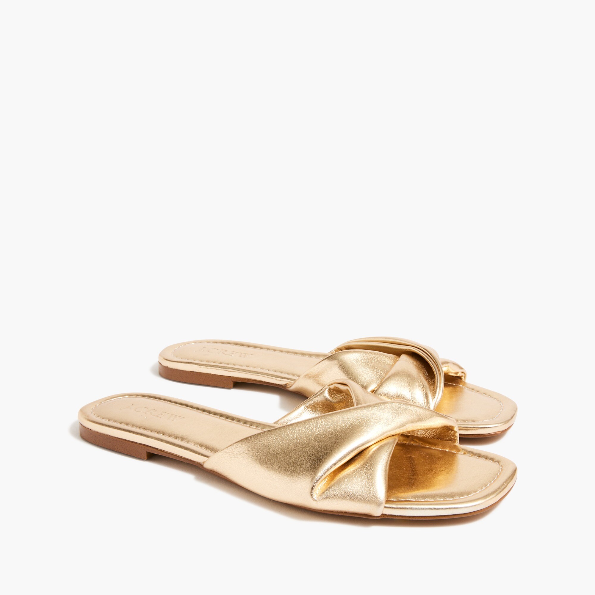 Twisted slide sandals