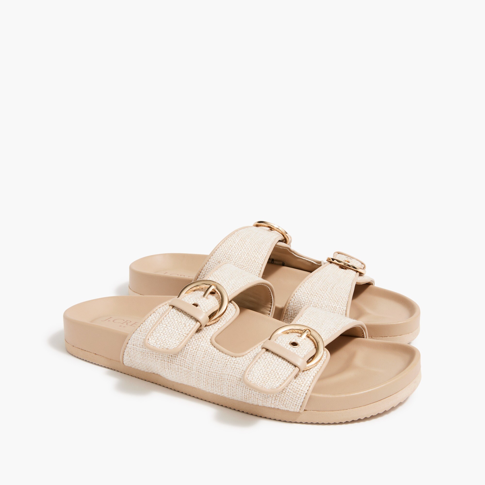 Double-buckle slide sandals