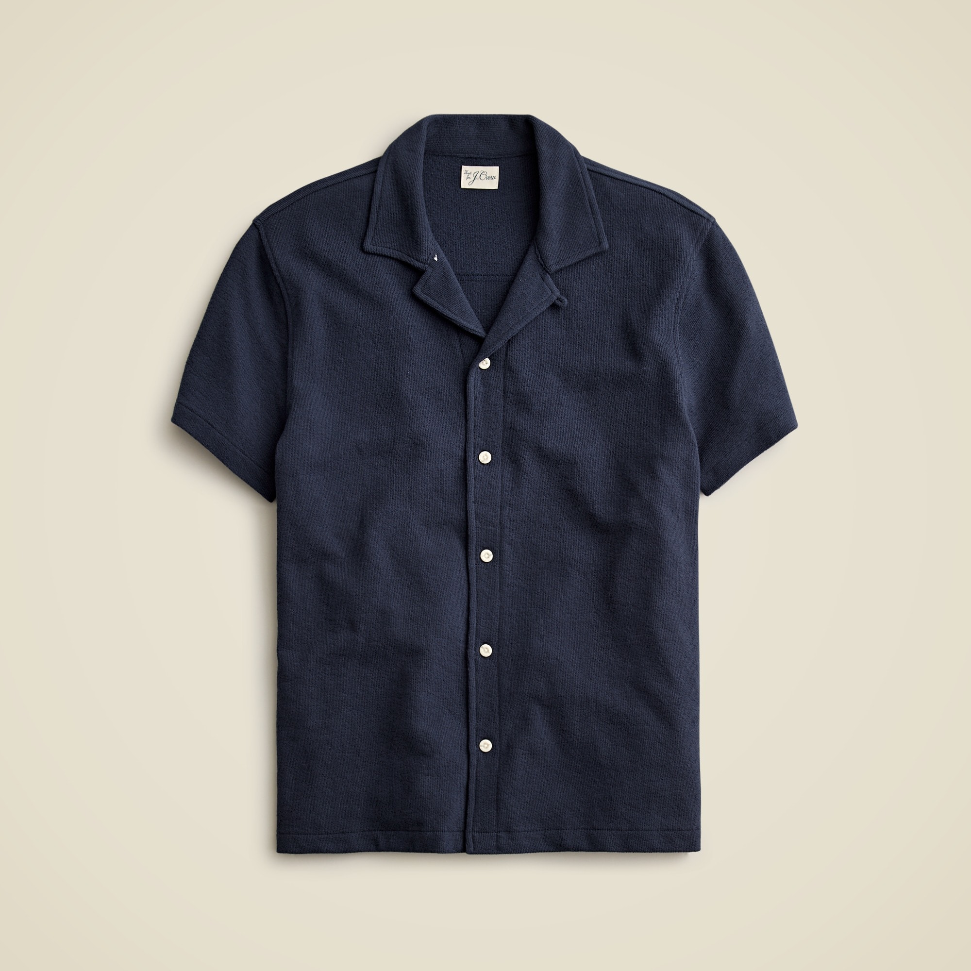 mens Textured camp-collar sweater-tee