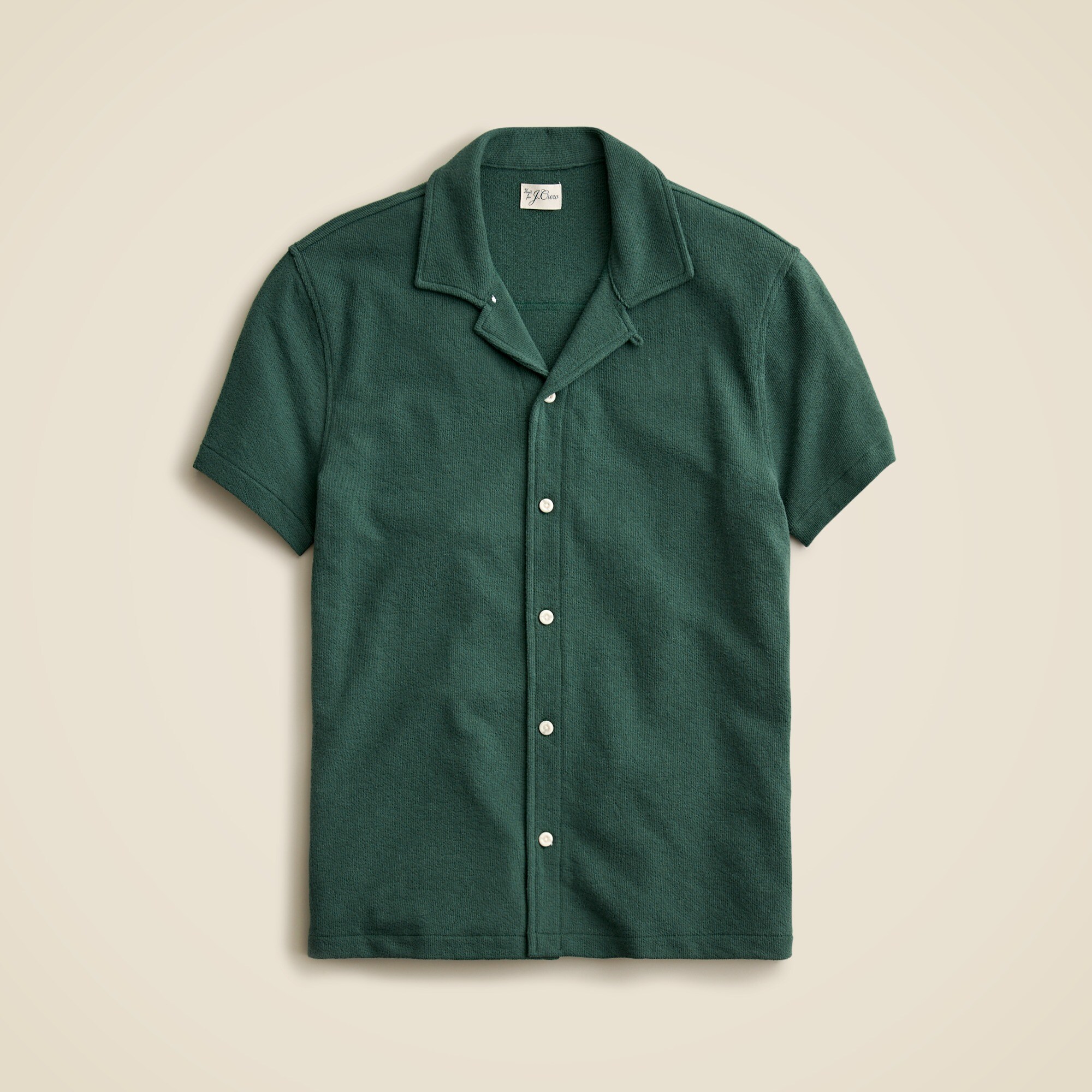 Textured camp-collar sweater-tee