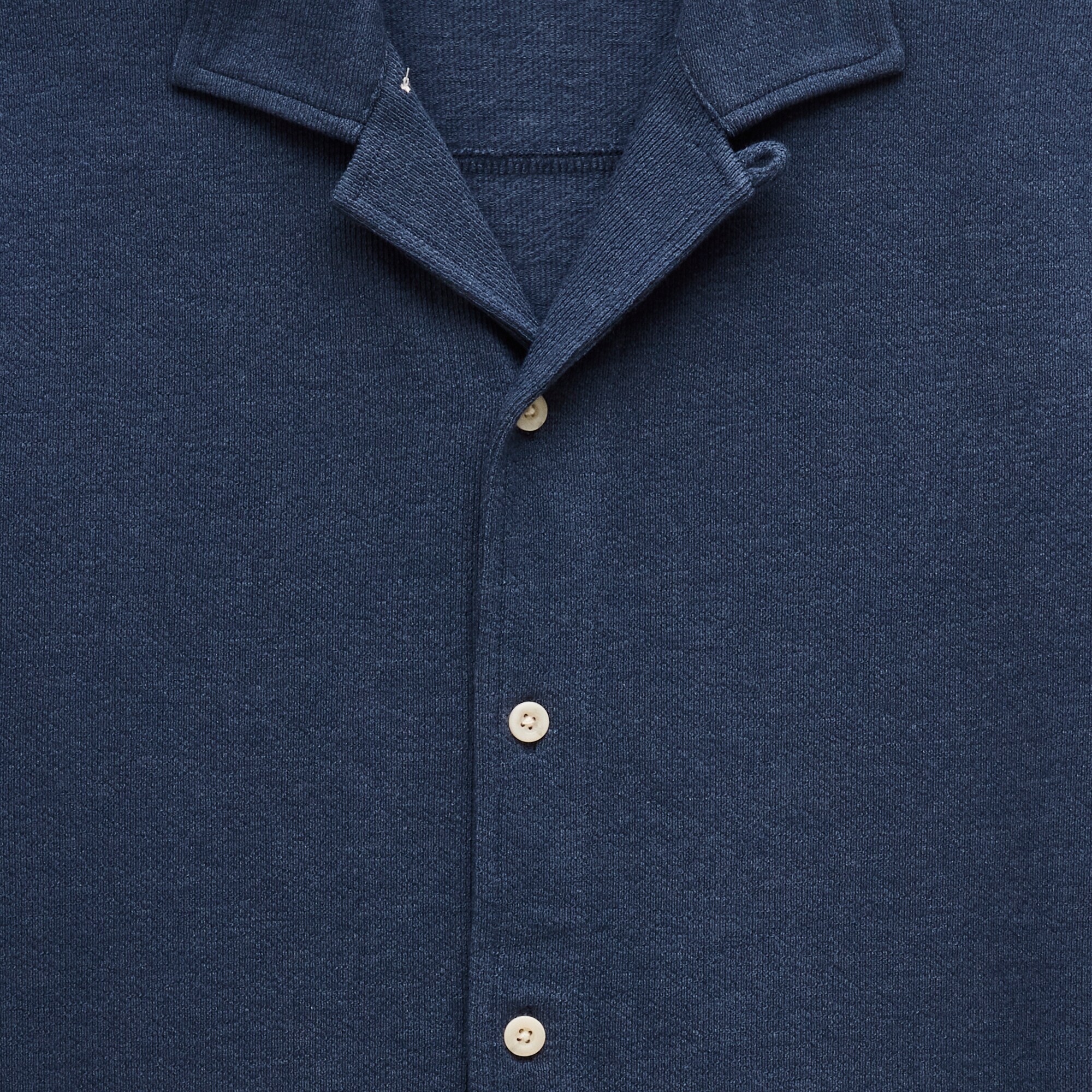 Textured camp-collar knit shirt