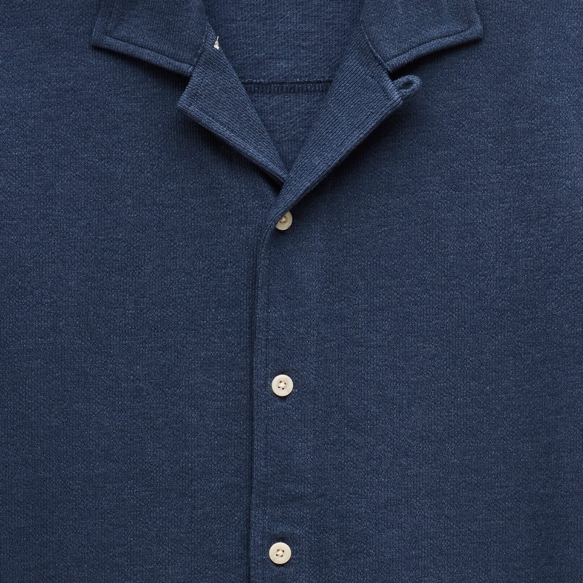 Textured camp-collar knit shirt