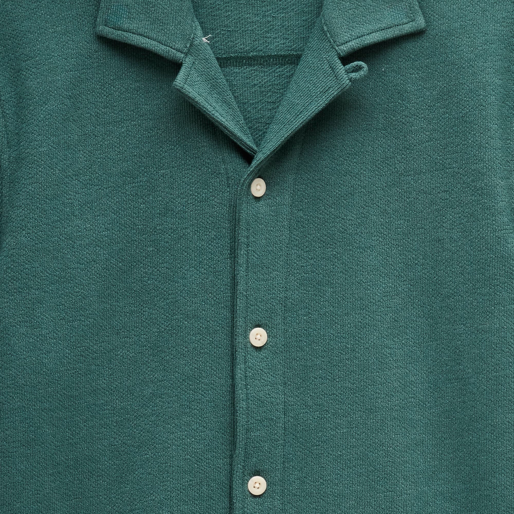 Textured camp-collar sweater-tee