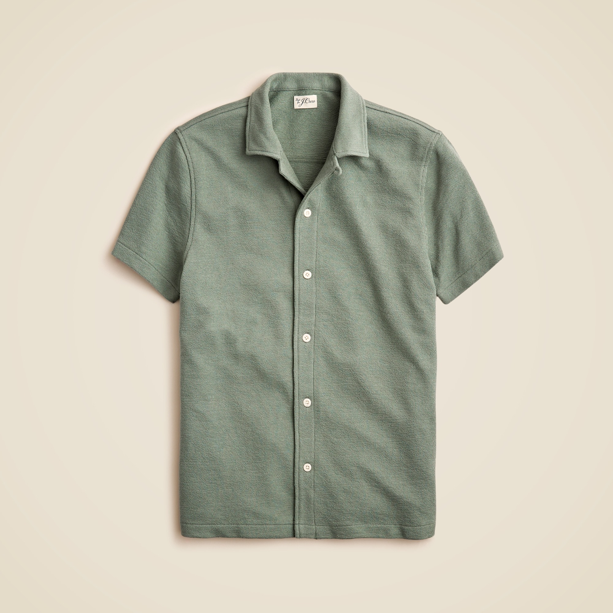 mens Textured camp-collar sweater-tee