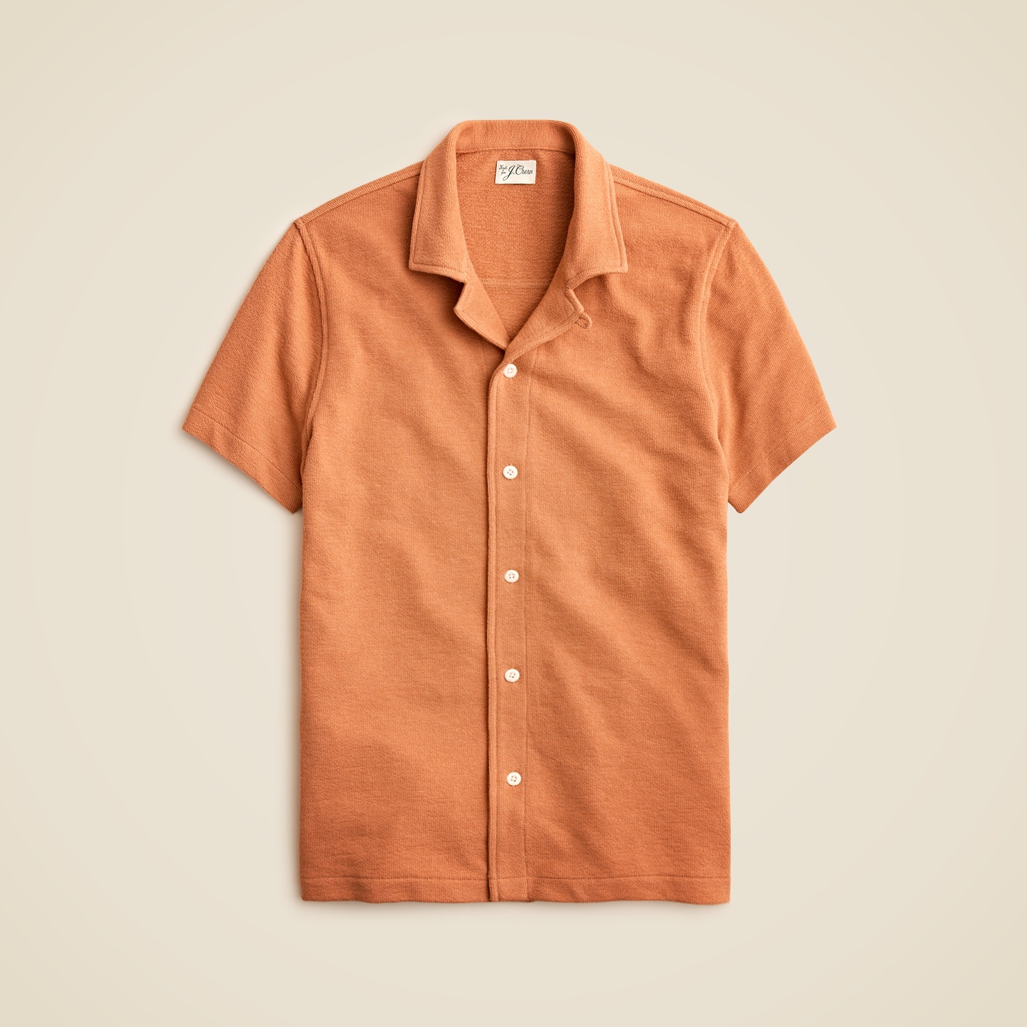 Textured camp-collar sweater-tee