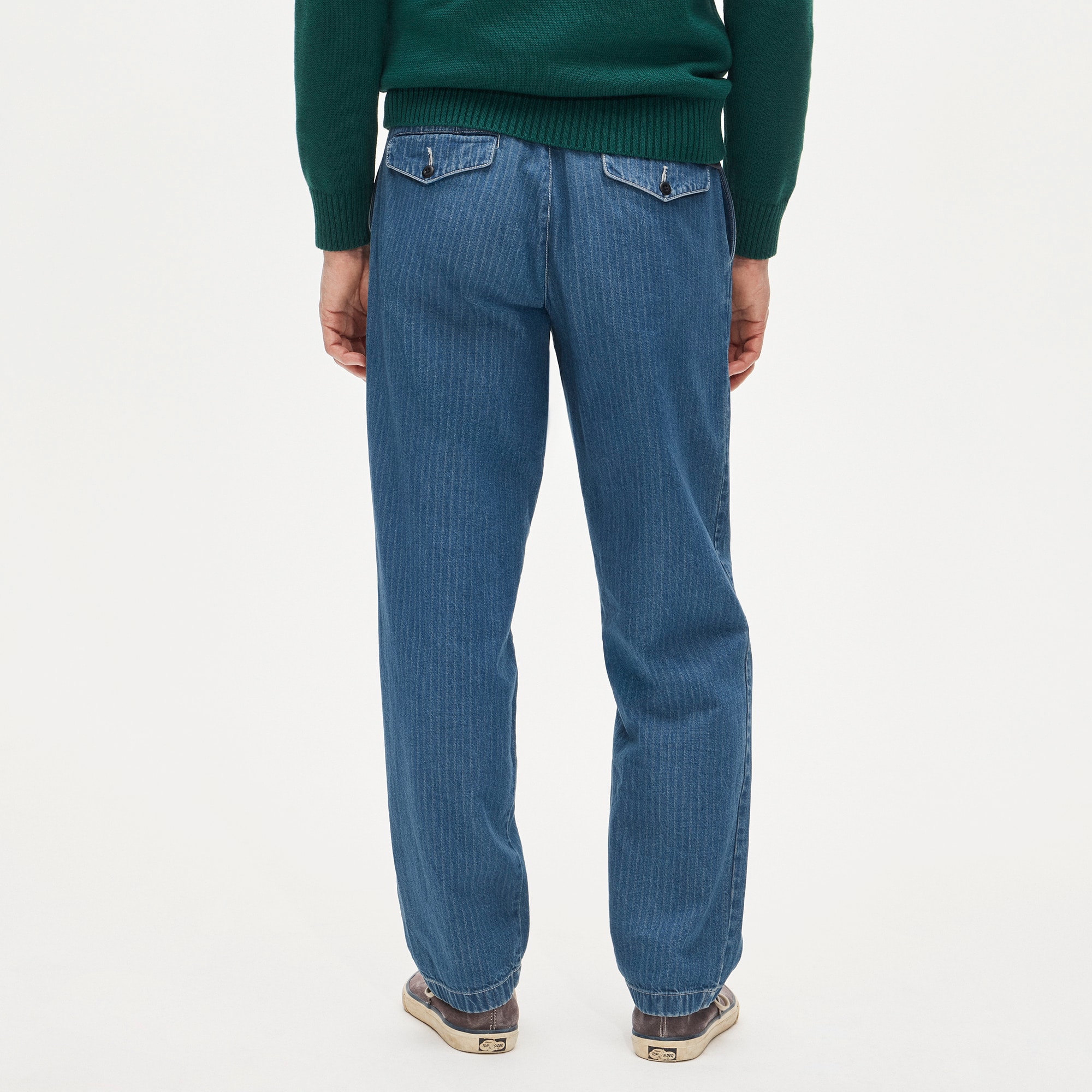 Classic chino in dobby indigo stripe