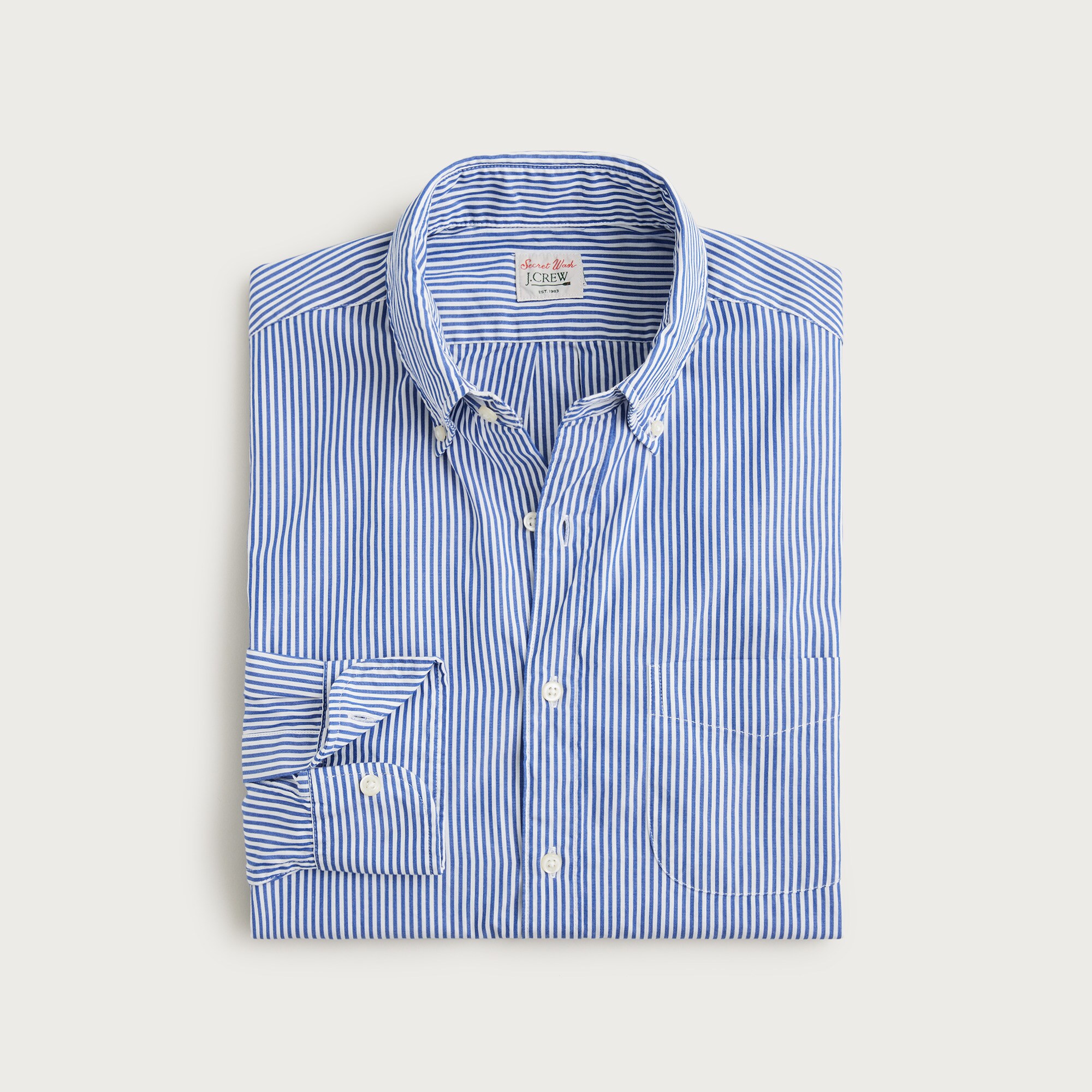 Secret Wash cotton poplin shirt in stripe