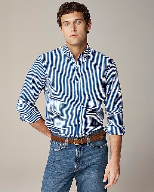 mens Relaxed-fit Secret Wash cotton poplin shirt in stripe