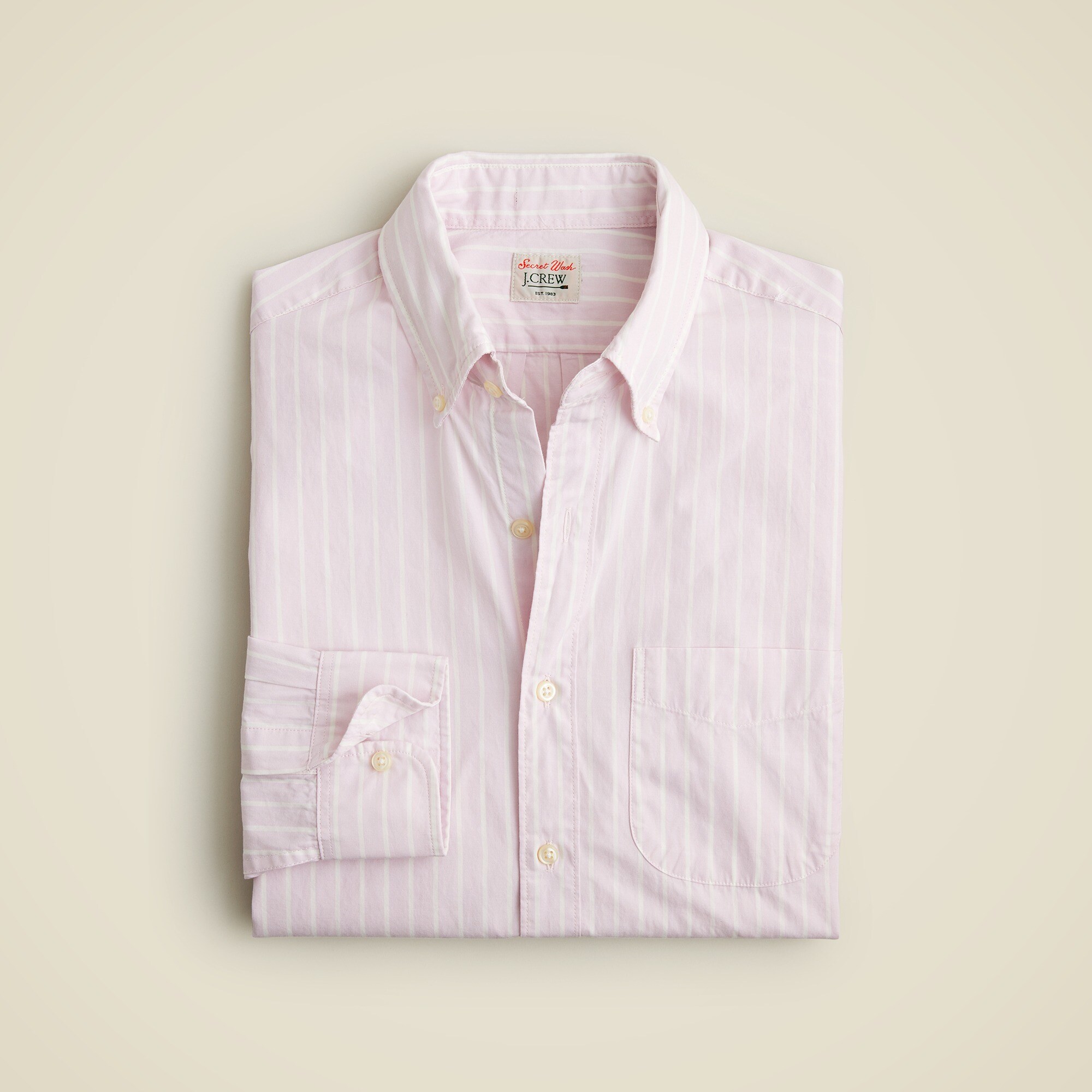  Slim Secret Wash cotton poplin shirt in stripe