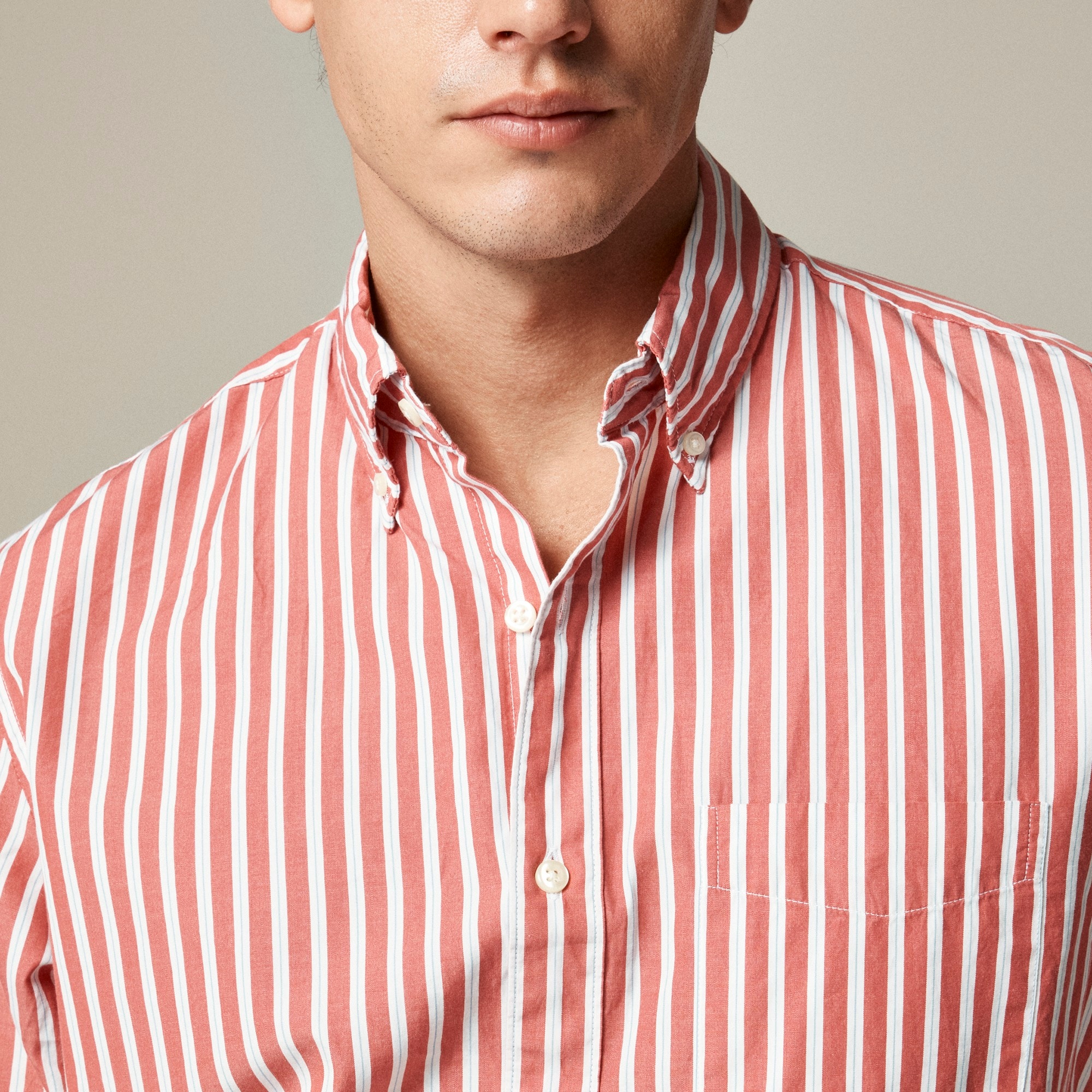 Secret Wash cotton poplin shirt in stripe
