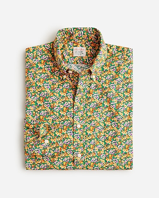 mens Slim Untucked Secret Wash cotton poplin shirt in print