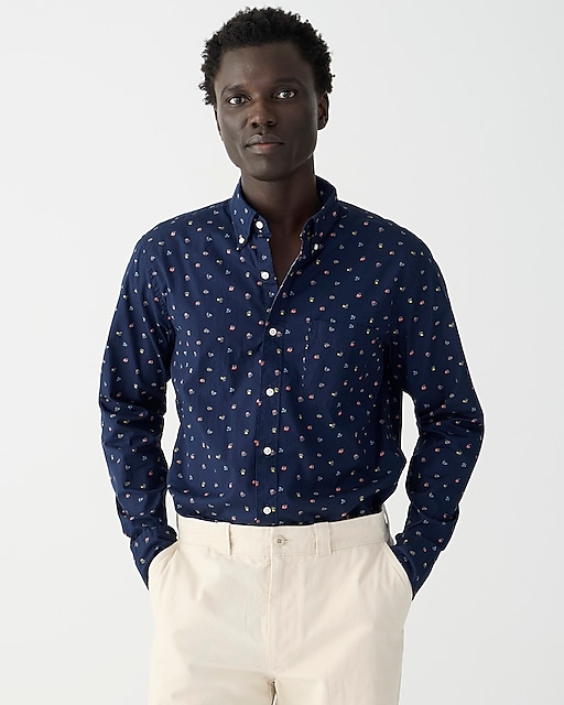 mens Relaxed-fit Secret Wash cotton poplin shirt in print