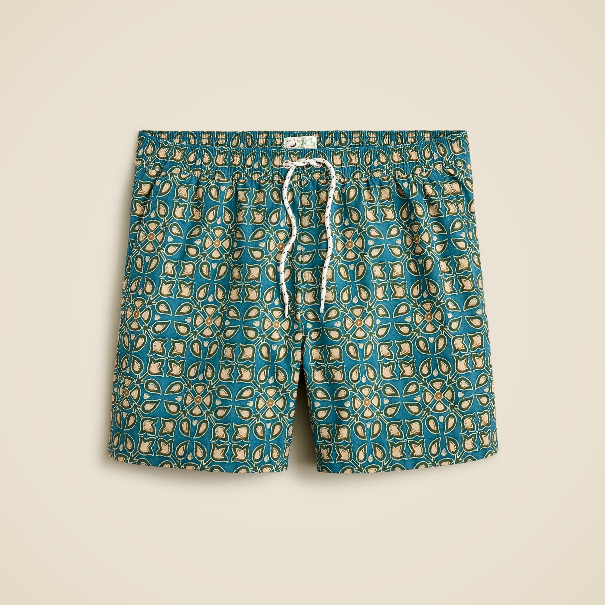 6" stretch swim trunk in print with ECONYL® nylon