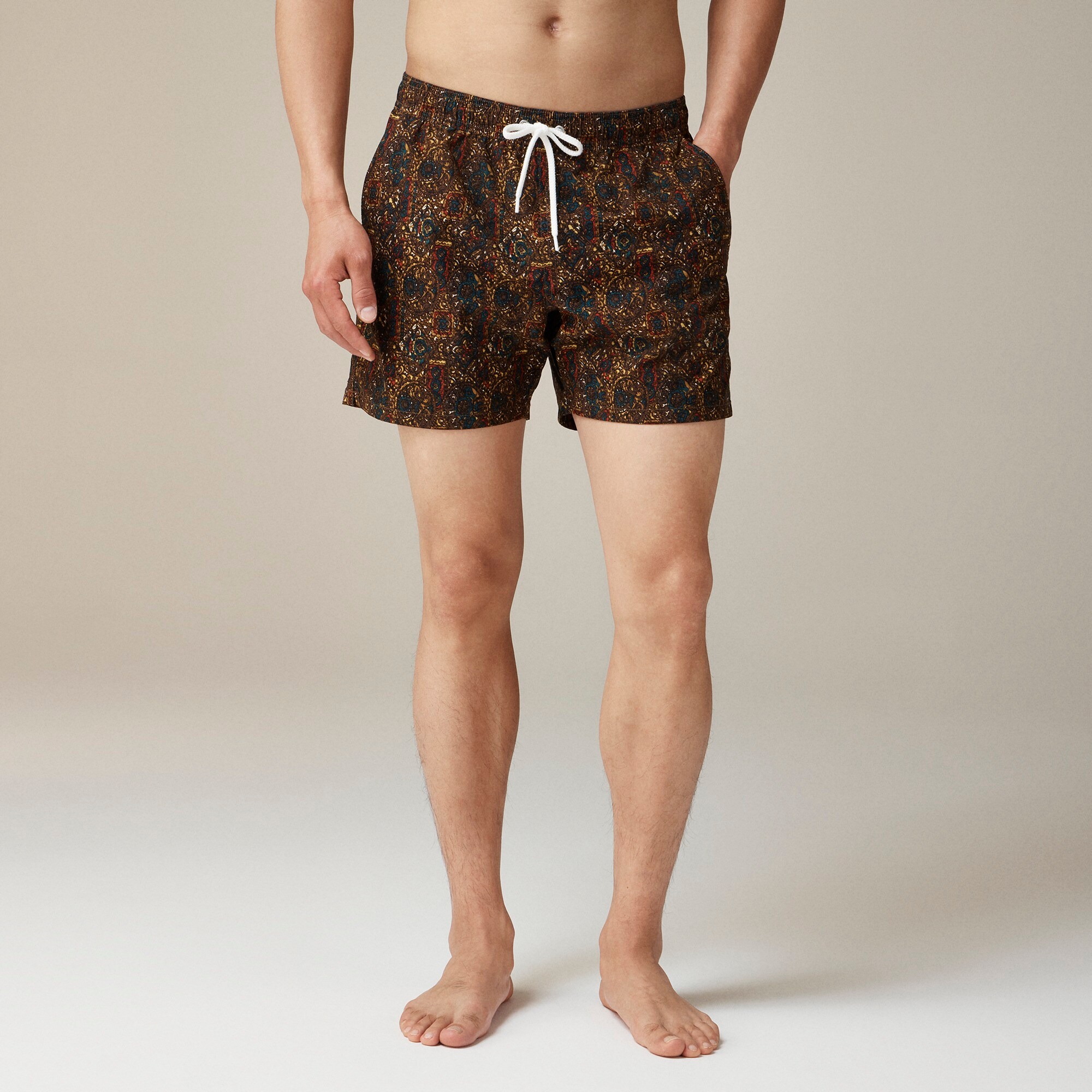 mens 5&quot; stretch swim trunk in print with ECONYL&reg; nylon