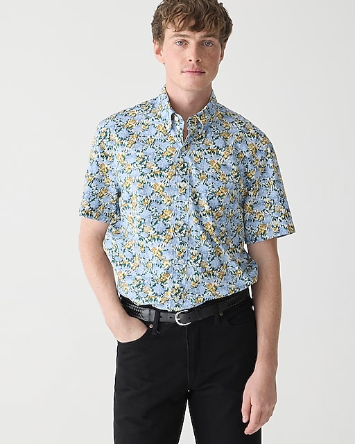 mens Tall short-sleeve Secret Wash cotton poplin shirt