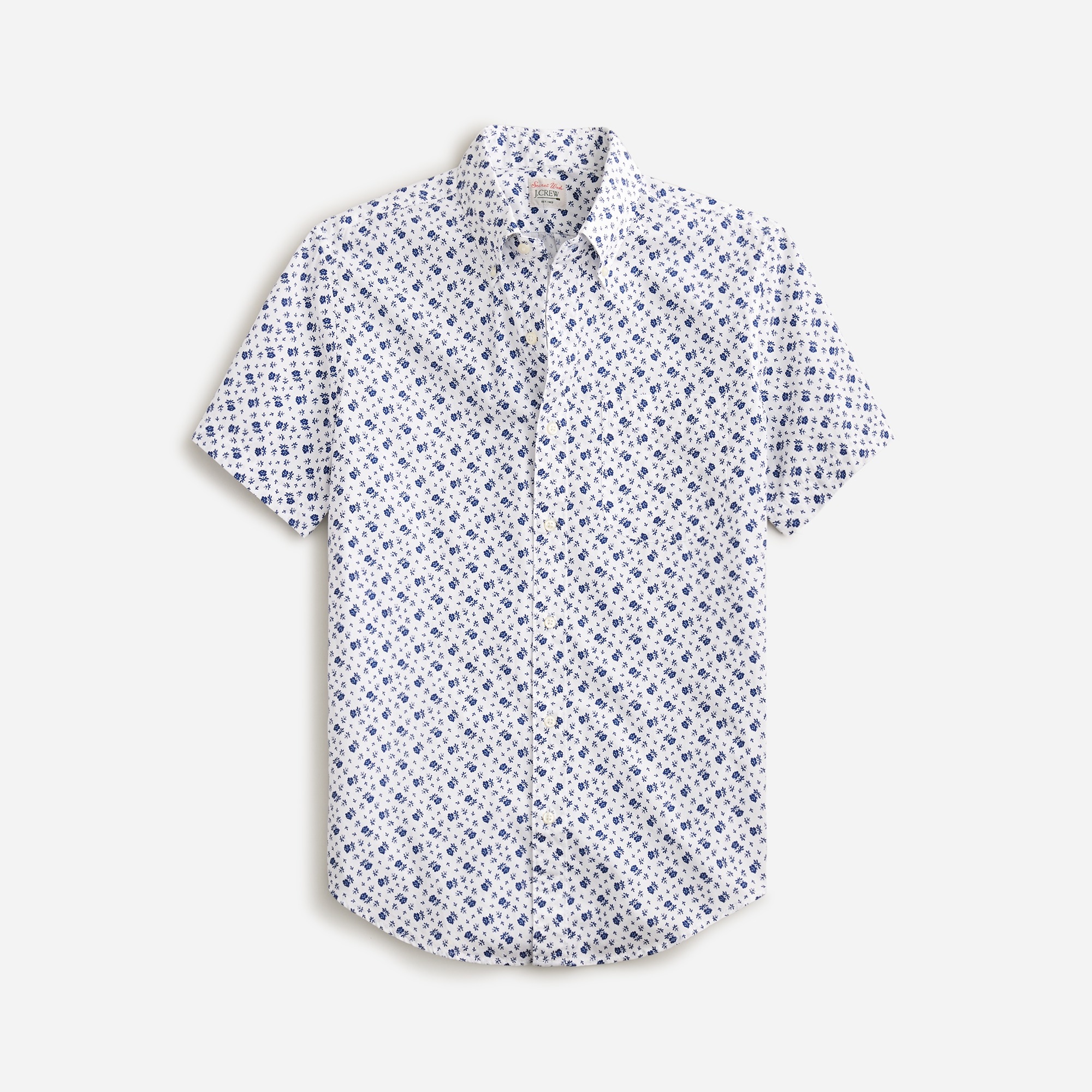 mens Tall short-sleeve Secret Wash cotton poplin shirt