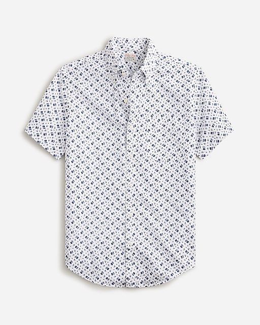 mens Slim-fit short-sleeve Secret Wash cotton poplin shirt